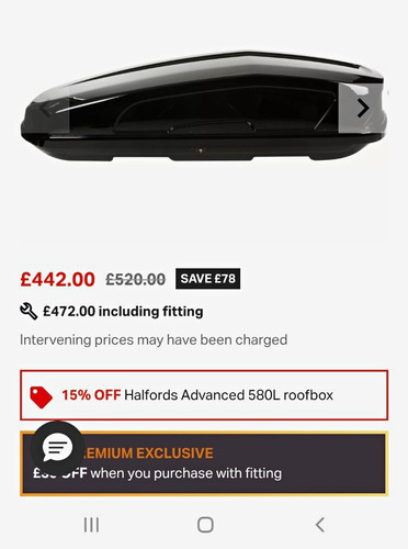 Halfords advance 580l roofbox - halfords,